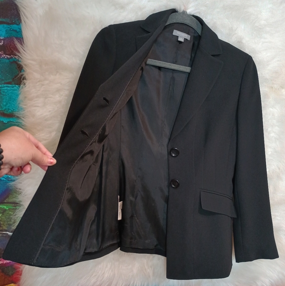 Ann Taylor Black Front Button Suit Jacket Size 2p - Picture 5 of 13